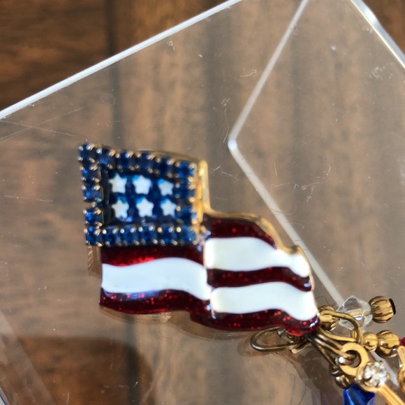 Vintage Lunch at the Ritz patriotic pierced fireworks earrings - Picture 11 of 15